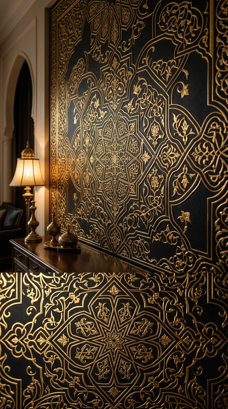 Islamic Black Gold Wallpaper (Pro Prompt)